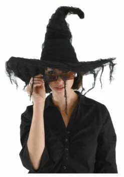 Grunge Witch Black Costume Hat Accessory
