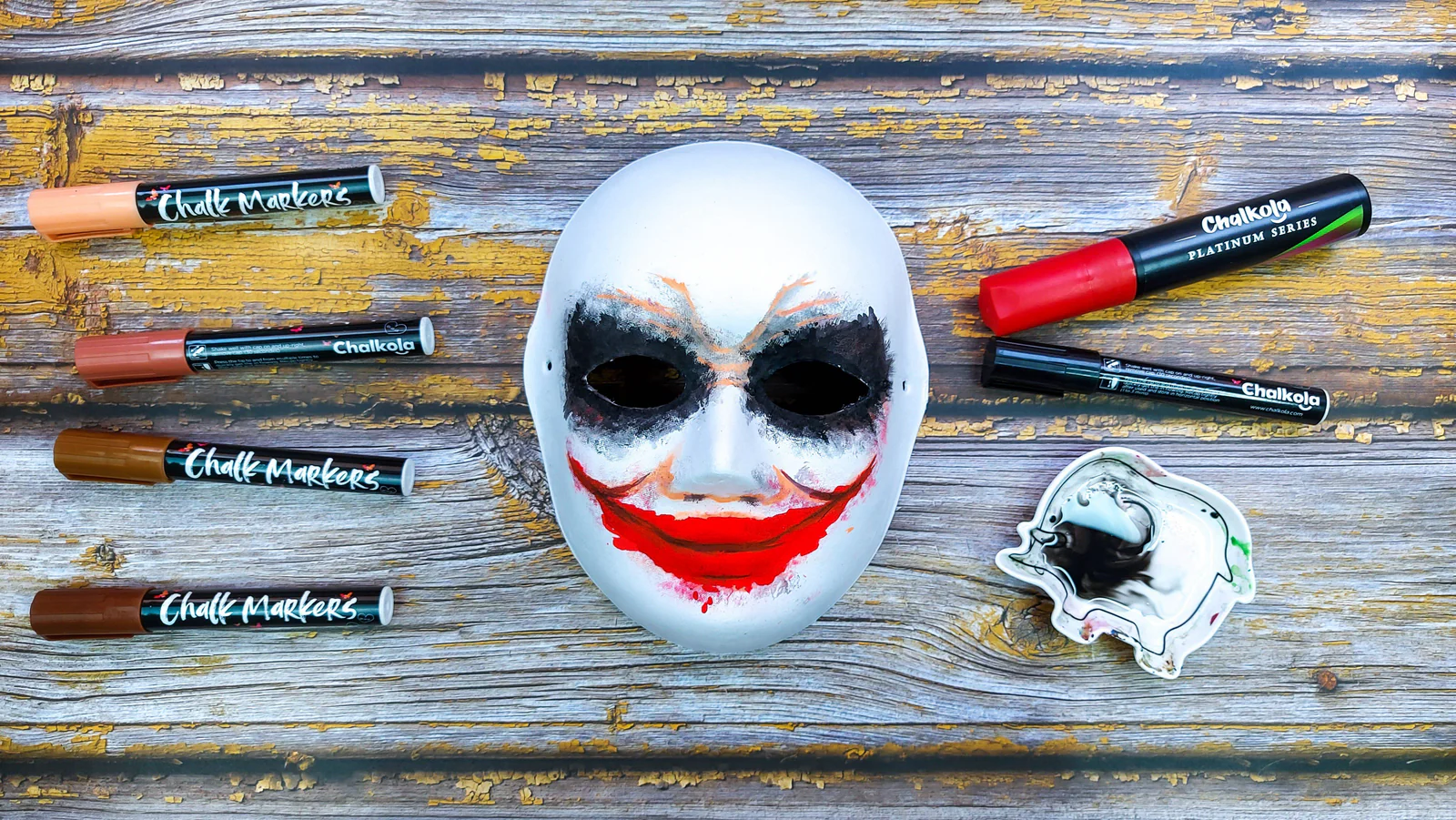UK Halloween Sales Shop -Disguise Shop DIY Joker Mask Using Chalk Markers 7f594ccd 32fa 4b76 8e48