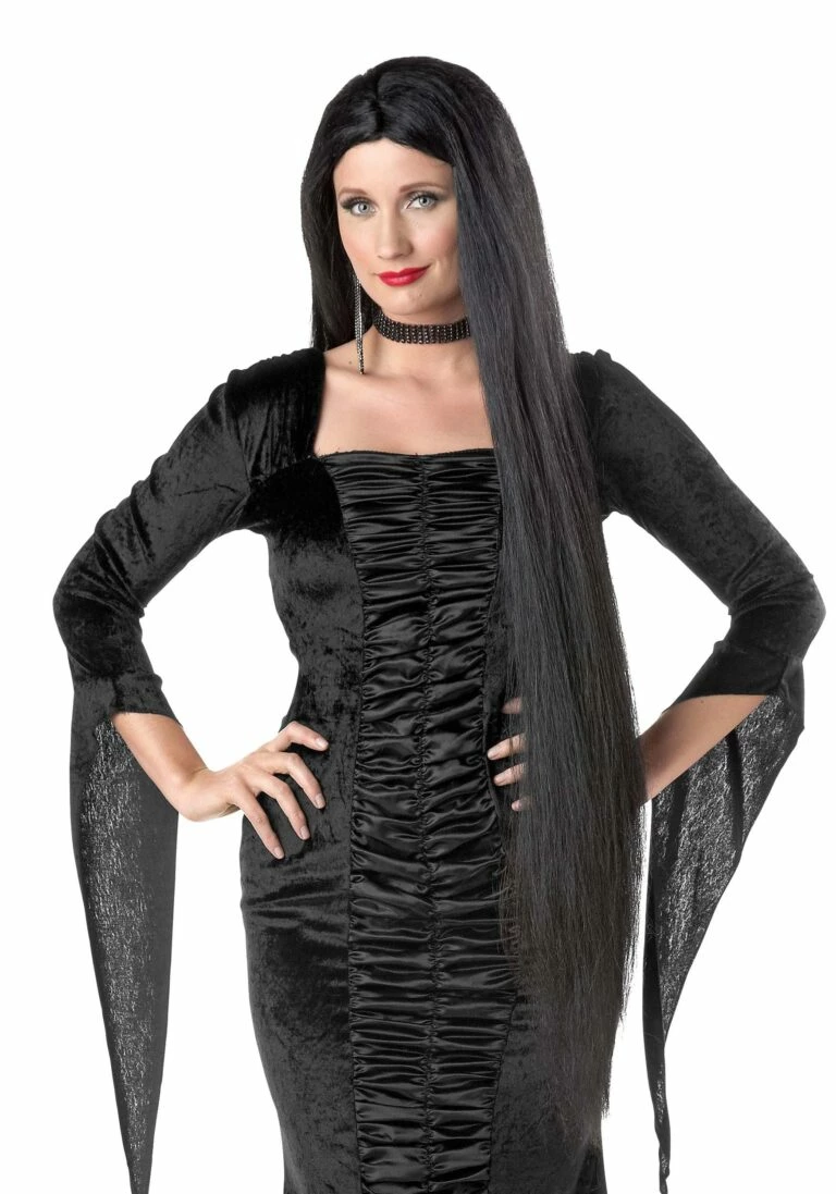 UK Halloween Sales Shop -Disguise Shop womens 40 inch long black wig 768x1097 1